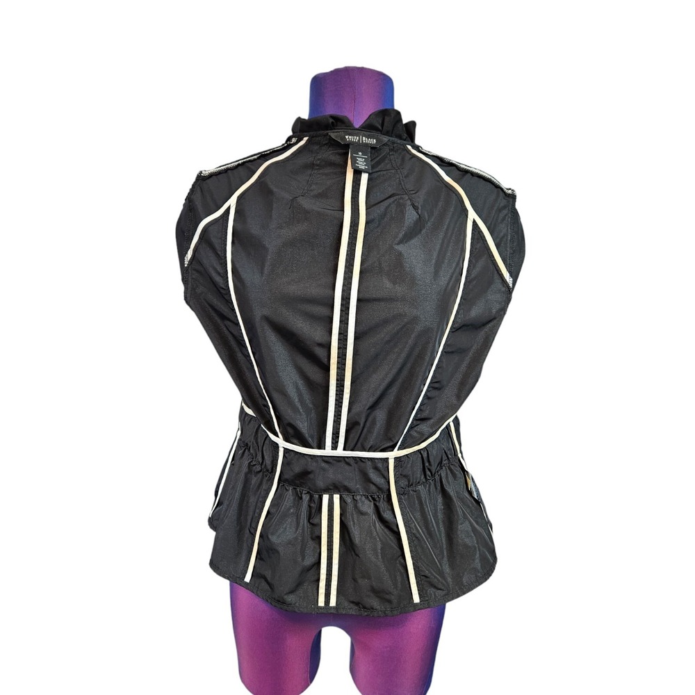 White House Black Market Black Lightweight Windbreaker Jacket Size 10 Women N56 - Picture 7 of 12